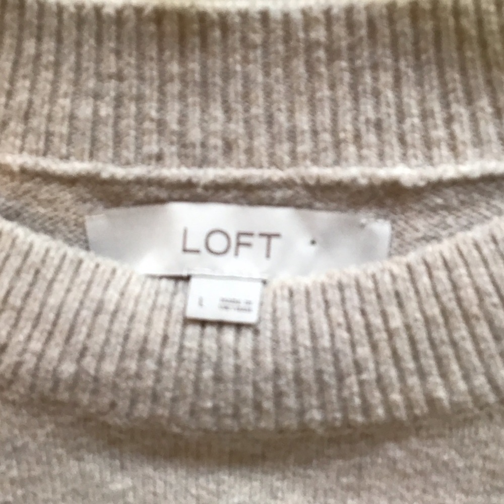 LOFT Beige Sweater with Dog Design - Picture 3 of 4